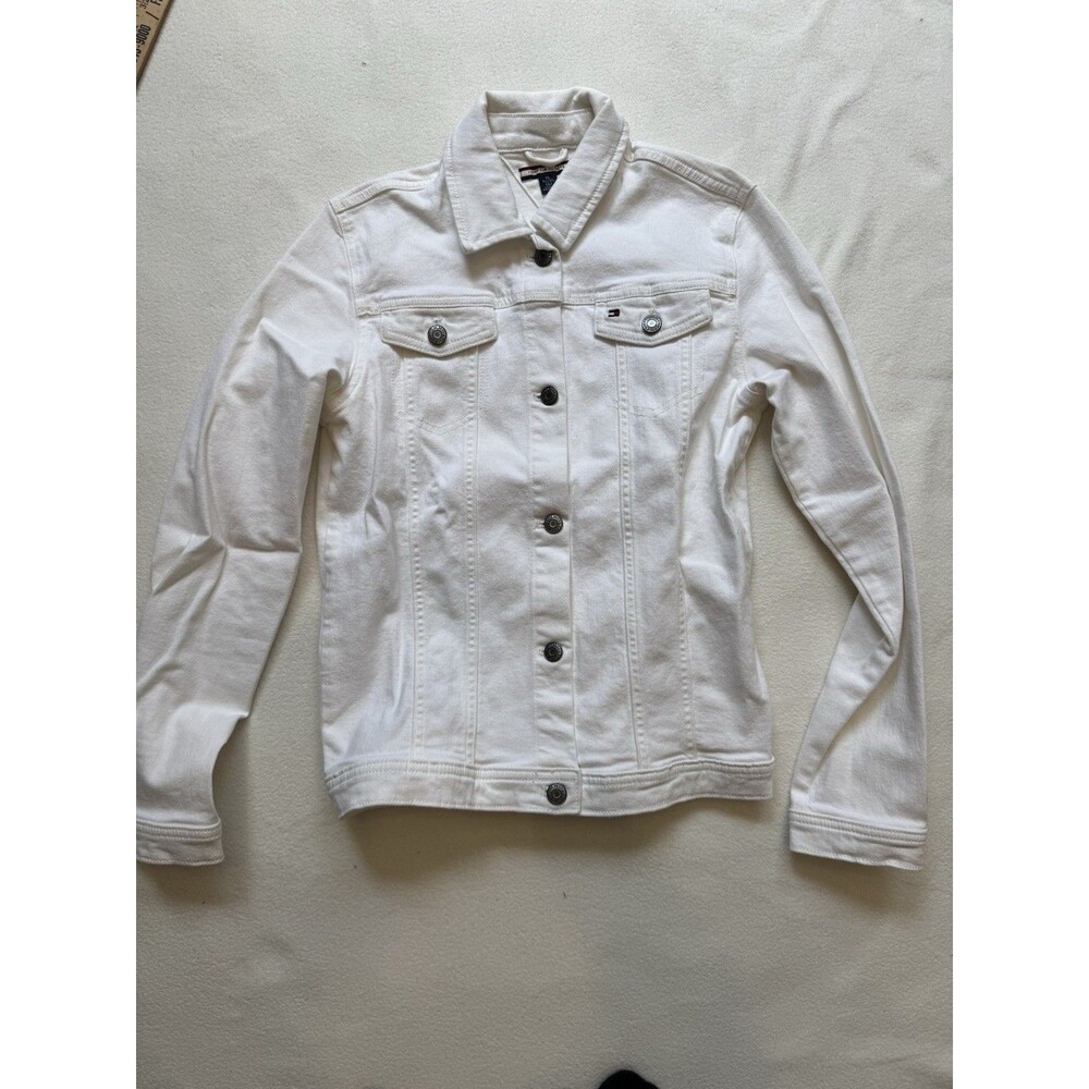 Tommy Hilfiger White Denim Jacket Girls L 16
